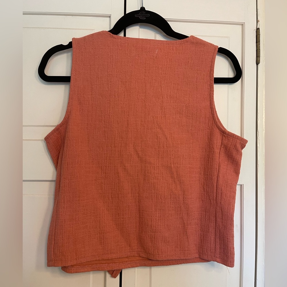 Madewell Orange Wrap Blouse - Picture 3 of 7